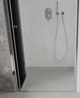 Sprchovacie kúty MEXEN - LIMA skladacie dvere 90x190 cm 6mm, chróm, grafit sa stenovým profilom 856-090-000-01-40