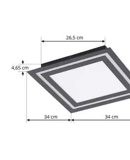 Stropné svietidlá Lucande Lucande Leicy stropné LED svetlo RGBW čierna 34 cm
