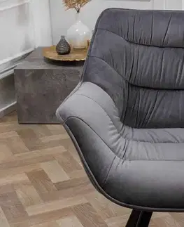 Stoličky - moderné LuxD 28836 Dizajnová otočná stolička Kiara sivý zamat