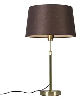 Stolove lampy Stolová lampa zlatá / mosadz s hnedým tienidlom nastaviteľná 35 cm - Parte