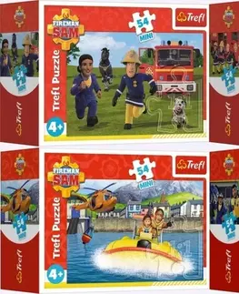 Hračky puzzle TREFL - Mini puzzle 54 dielikov Požiarnik Sam v pohotovosti