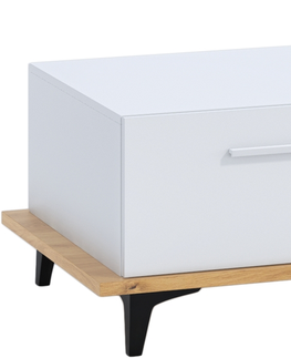 Konferenčné stolíky MEBLOCROSS Box BOX-03 konferenčný stolík dub artisan / biela / čierna
