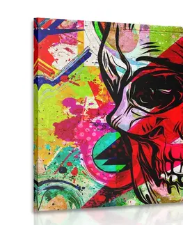 Pop art obrazy Obraz lebka v graffiti  prevedení
