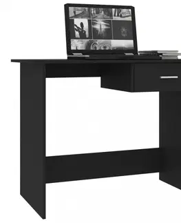 Pracovné stoly Písací stôl so zásuvkou 100x50 cm Dekorhome Čierna