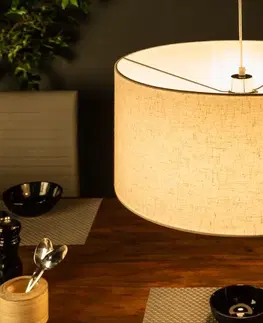Závesné svietidlá LuxD Dizajnové závesné svetlo Nash, 50 cm, prírodné