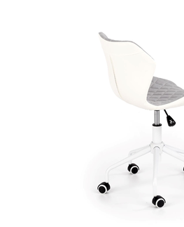 Kancelárske stoličky HALMAR Matrix 3 detská stolička na kolieskach biela / sivá