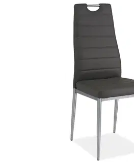 Jedálenské stoličky Signal Stolička H260 chróm/sivá eko koža