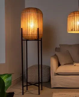 Stolné lampy LuxD 26663 Dizajnová stolová lampa Tahir 28 cm papierový ratan