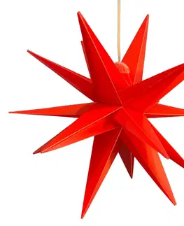 Vianočné svetelné hviezdy STERNTALER Dekoračná LED hviezda, 18-cípa, Ø 25 cm, červená