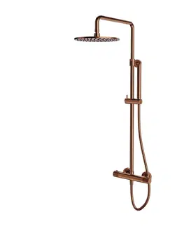 Kúpeľňa OMNIRES - CONTOUR termostatický sprchový systém pre odkryté armatúry, kartáčovaná meď CT8044CPB