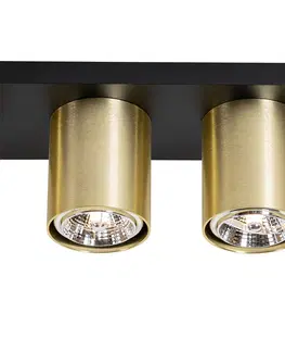 Bodove svetla Moderné stropné bodové svietidlo čierne so zlatým 4-svetlom - Tubo