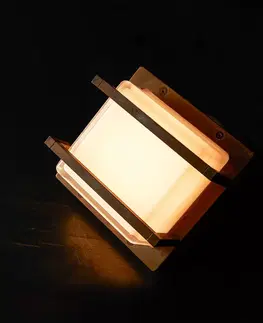 Vonkajšie nástenné svietidlá Moretti Luce Nástenné LED Ice Cubic 3406 mosadz starožitná