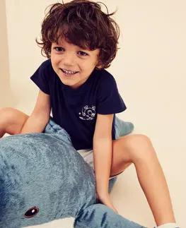 nohavice Detské tričko na cvičenie námornícke modré