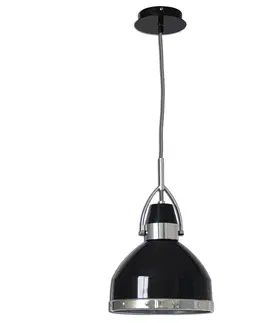 Závesné svietidlá Näve Priemyselne navrhnutá závesná lampa Britta čierna