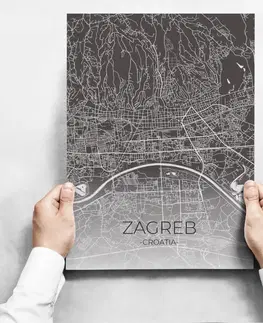 Moderné obrazy Obrazy na stenu - Map Of Zagreb