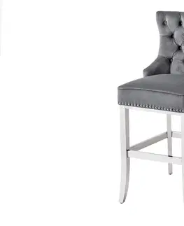 Barové stoličky LuxD Dizajnová barová stolička Queen Levia hlava sivá