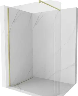 Sprchové dvere MEXEN/S - Kioto Sprchová zástena WALK-IN Walk-in 160 x 200 cm, transparent 8 mm, zlatá kartáčovaná 800-160-101-55-06
