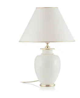Stolové lampy austrolux Stolná lampa Giardino Craclee v bielej, Ø 40 cm