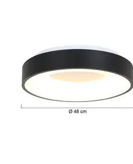 Stropné svietidlá Steinhauer Stropné LED svetlo Ringlede 2 700 K Ø 48 cm čierna