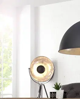Svietidlá LuxD 17825 Lampa Atelier čierno-strieborná závesné svietidlo