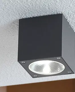Vonkajšie stropné svietidlá Lucande Vonkajšie stropné LED svietidlo Cordy kocka