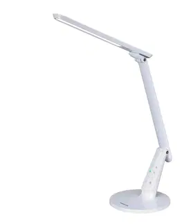 Stolové lampy na písací stôl Aluminor LED lampa na písací stôl Zig ovládací panel biela