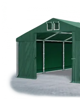 Záhrada Skladový stan 5x10x2,5m strecha PVC 560g/m2 boky PVC 500g/m2 konštrukcie ZIMA PLUS Zelená Zelená Šedá