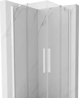 Sprchovacie kúty MEXEN/S - Velar Duo štvorcový sprchovací kút 80 x 80, transparent, biela 871-080-080-02-20