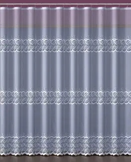 Metrážne záclony Žakarová záclona 624D705/180 biely. Tovar na mieru