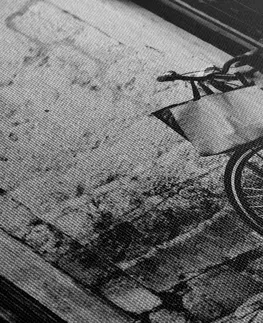 Čiernobiele obrazy Obraz retro bicykel v čiernobielom prevedení