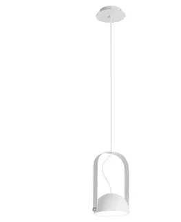 Závesné svietidlá Viokef Závesné LED svietidlo Hemi otočné tienidlo biele