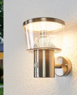 Vonkajšie nástenné svietidlá so senzorom Lindby Vonkajšie nástenné svetlo Antje snímač diódy LED
