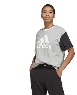 fitnes Dámske tričko Colorblock na fitnes sivé