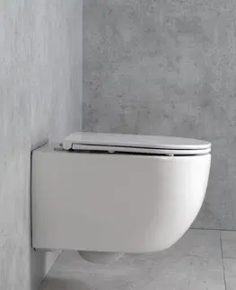 Záchody Bruckner - FULDA závesná WC misa, Vortex Rimless, 36x52,5cm, biela 201.408.4
