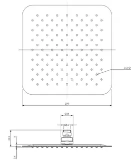 Sprchy a sprchové panely OMNIRES - ULTRA SLIMLINE hlavová sprcha, 25 x 25 cm, chróm lesk WGU225/KCR
