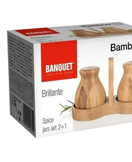 Soľničky a koreničky Banquet 3-dielna sada koreničiek BRILLANTE Bamboo