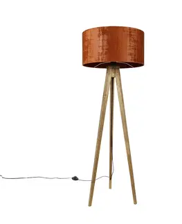 Stojace lampy Vidiecky statív vintage drevo s červeným odtieňom 50 cm - Tripod Classic