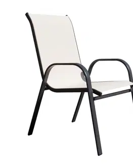 Záhradné stoličky a kreslá NABBI Arkadia záhradná stolička čierna / béžová