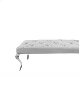 Lavice do jedálne LuxD Dizajnová lavica Rococo, 170 cm, sivá