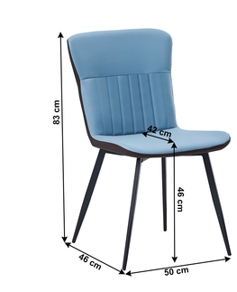 Jedálenské stoličky KONDELA Klarisa jedálenská stolička modrá / hnedá / čierna