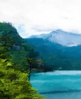 Obrazy prírody a krajiny Obraz maľované horské jazero