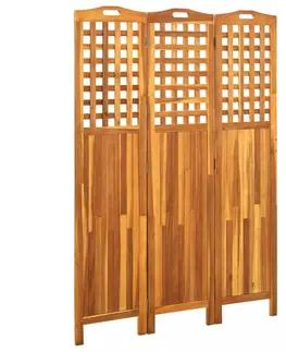 Paravány Paraván akáciové drevo Dekorhome 121x120 cm (3-dielny)