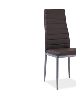 Jedálenské stoličky Signal Stolička H261 BIS hliník/hnedá eko koža