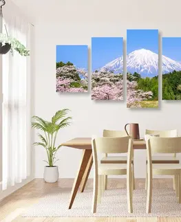 Obrazy prírody a krajiny 5-dielny obraz sopka Fuji