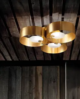 Stropné svietidlá Masiero Stropné svietidlo LED Zvuk, tri žiarovky, zlaté
