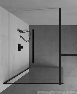 Sprchové dvere MEXEN/S - Kyoto Sprchová zástena WALK-IN 140 x 120 cm, transparent, čierna 800-140-202-70-00-120