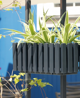 Kvetináče a truhlíky NABBI DDEF400W samozavlažovací plastový balkónový kvetináč 38 cm hnedá