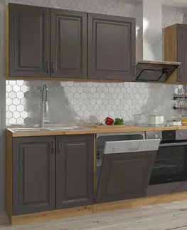 Modulový kuchynský nábytok Kuchynská linka Stilo 250 grafit mat/artisan