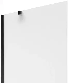 Sprchové dvere MEXEN/S - Next vaňová zástena FIX 80 x 150 cm, mrazené sklo, čierna 895-080-000-00-30-70