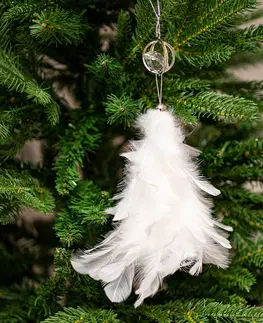 Vianočné dekorácie Ozdoba z peria, biela farma